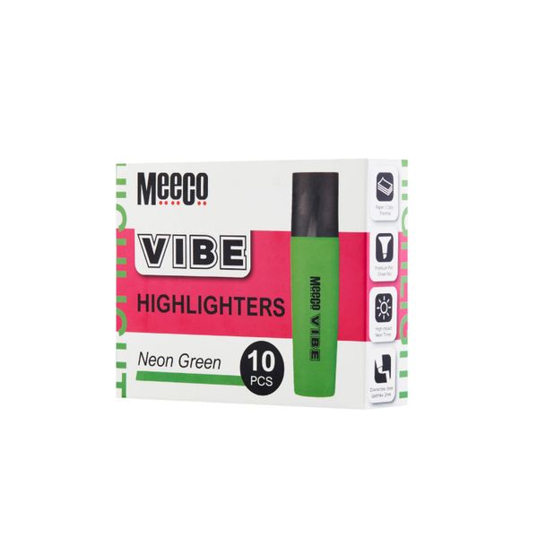 Meeco VIBE Signature Highlighters Green Pack of 10