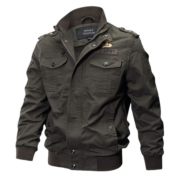 Winter Jackets For Men Cotton Fleece Lined US Army Military Bomber Jacket