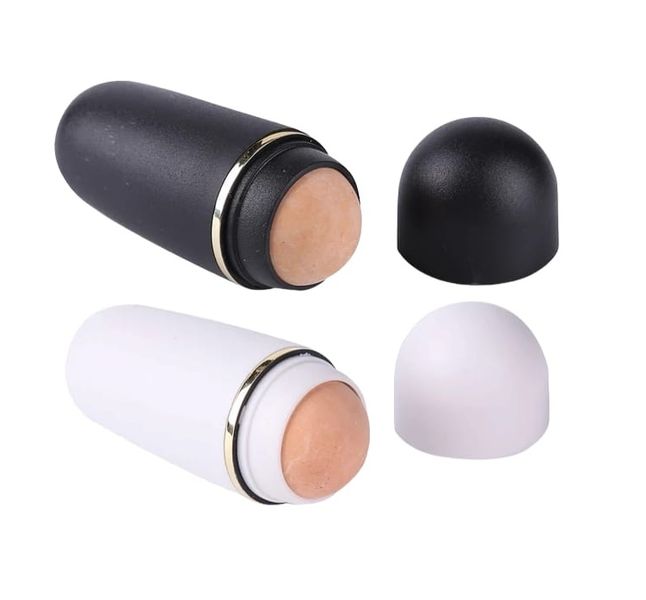 Oval Shaped Oil Absorbing Reusable Volcanic Face Roller Ball x 2