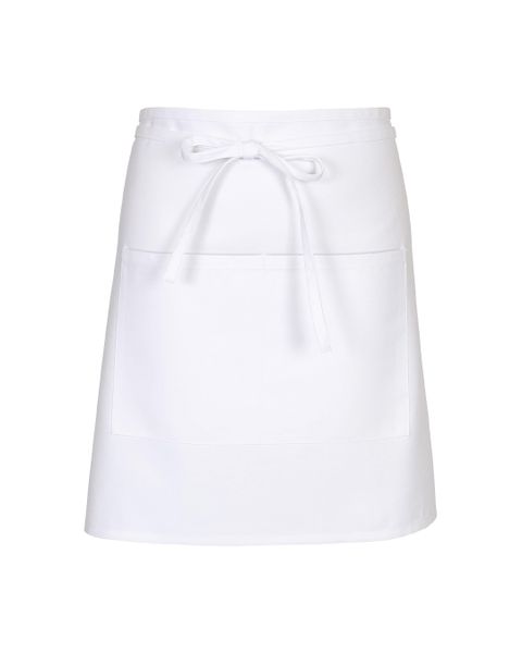 The Chef Collection White Poly-cotton twill Bistro Half Apron