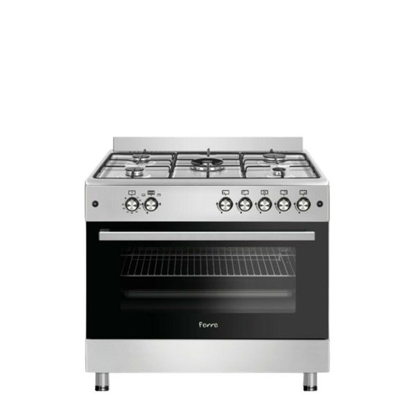 Ferre 60cm 5 Gas Burner with Wok Gas Oven - Stainless Steel