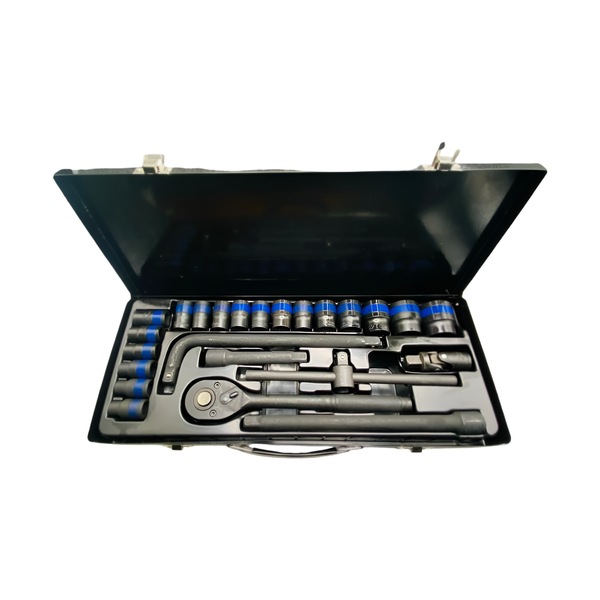 Heavy-duty 24-Piece 1/2" Socket Set - Chrome Vanadium