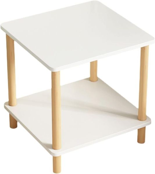 XF000015 Square Side Table - 2-Tier Wooden Sofa or Bedside Table