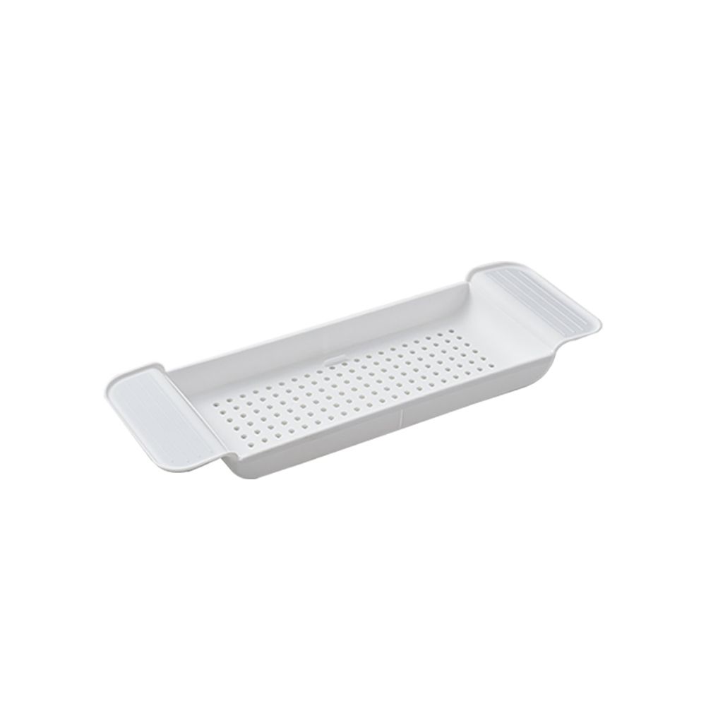 Expandable Bathtub Caddy Bathtub Storage Rack Bathtub Organizer Tray-White