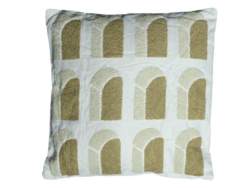 Polyester Throw Pillow Front Embroidery and Plain Back with Zipper 45x45cm
