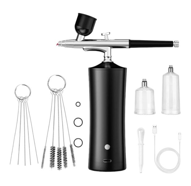 Black Airbrush Compressor Set