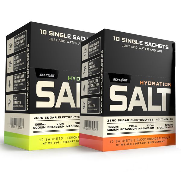 Hydration Salt 20 x Sachets Blood Orange &amp; Lemon Lime - Zero Sugar