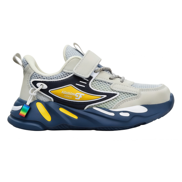 Tough Kids Running Sneakers for Boys - Mesh and Leather Construction Shoes