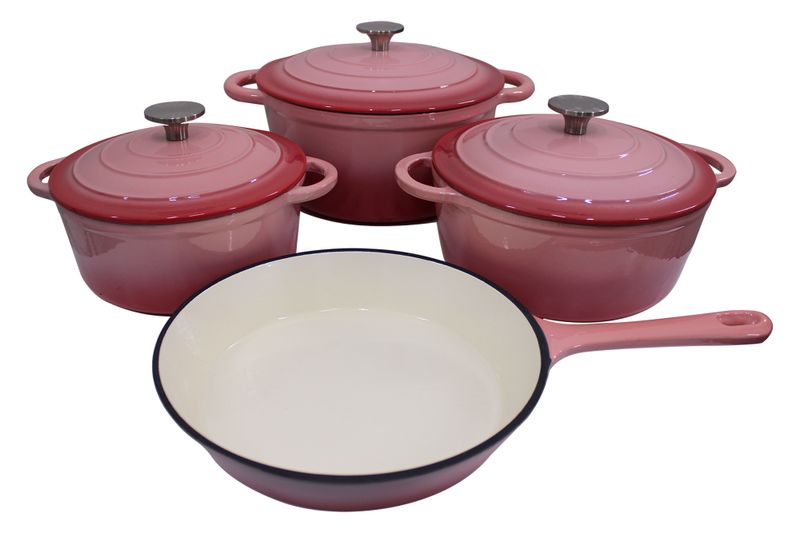 7 Piece Glazed Cast Iron Dutch Oven Cookware Pot image