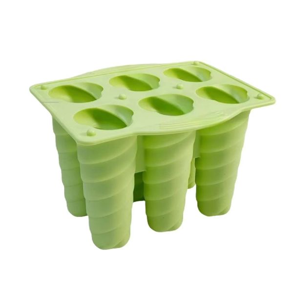 Ice Cream Mold Homemade 6 Holes Spiral Diy Popsicle Tray