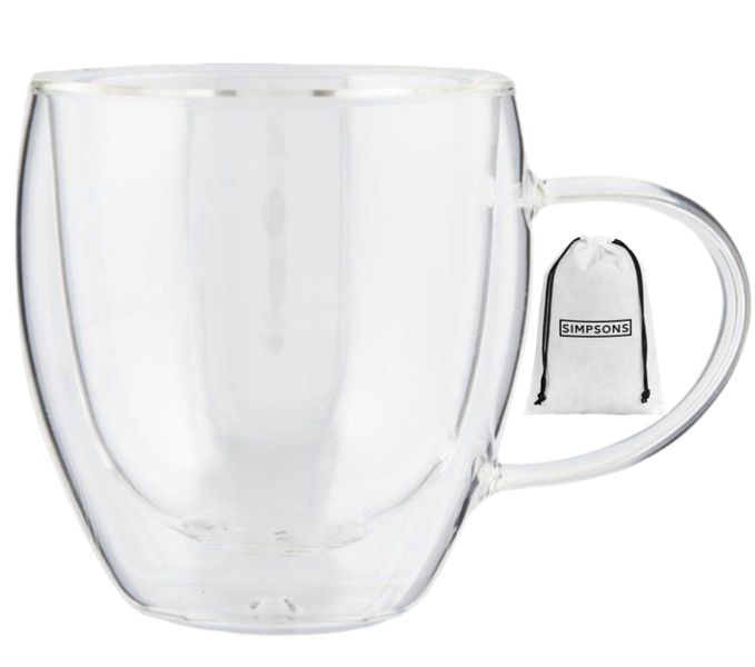 Double wall Coffee 250ml and Tea Mug Insulated &amp; Simpsons Bag