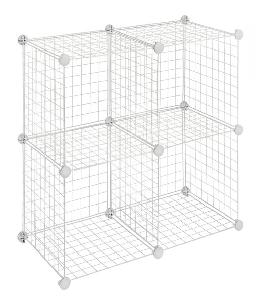Wire Convenient Cube Cabinet - White - 4 Piece