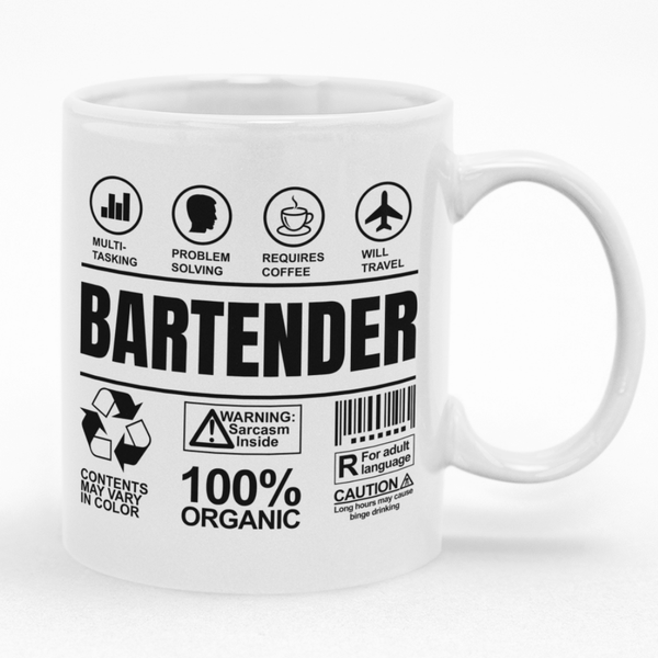 Gift for Bartender Birthday Christmas Men Woman Funny Custom Printed Mug