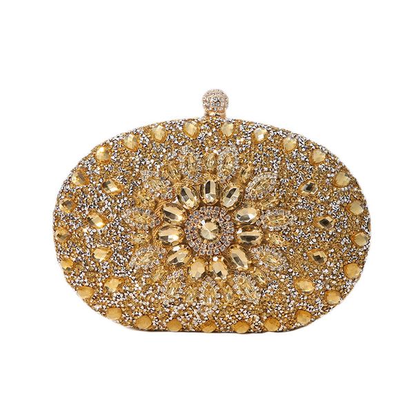 ZELTRYN Clutch Bag with Floral Rhinestone Embellishments Evening Bag