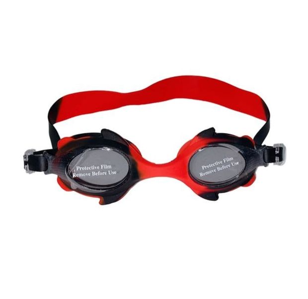 Swimming Goggles For Kids with Ear Plugs -Red&amp;black