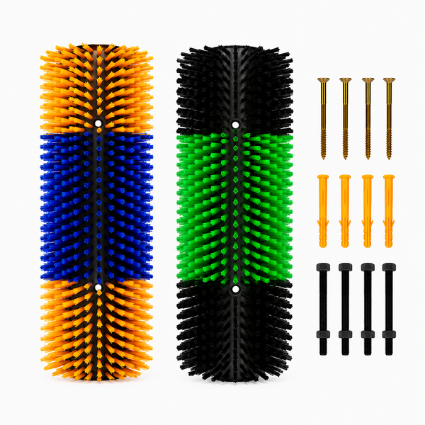 2-Pack Half-Cylinder Livestock Scratch Brush for Cows &amp; Horses