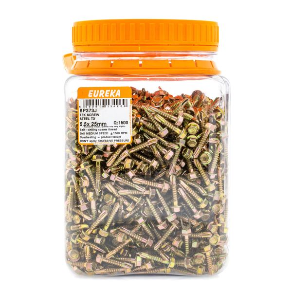 EUREKA Tek Screw Hex Head Coarse Thread 5.5 x 25mm Q:1500 BP373J