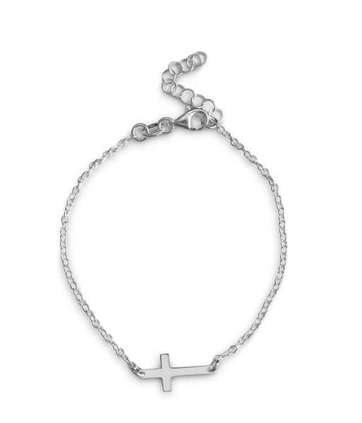 19cm Sterling Silver Cross Bracelet