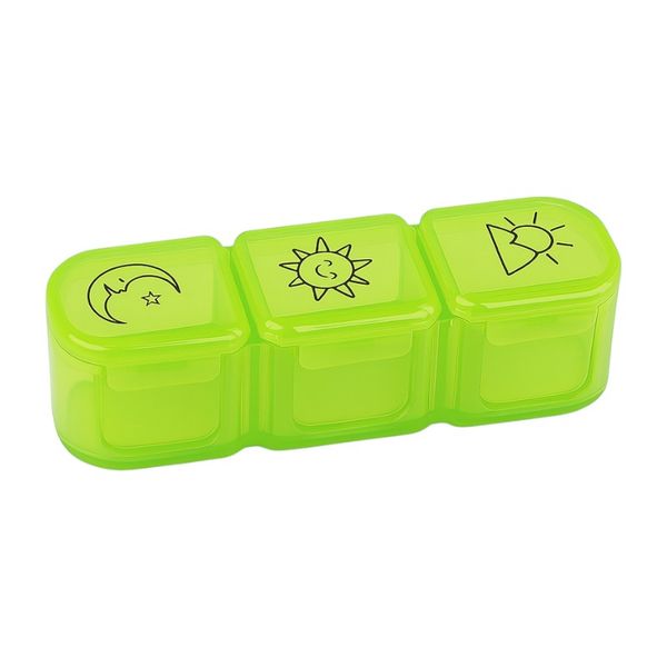 Three-Compartment Medicine Box - Green