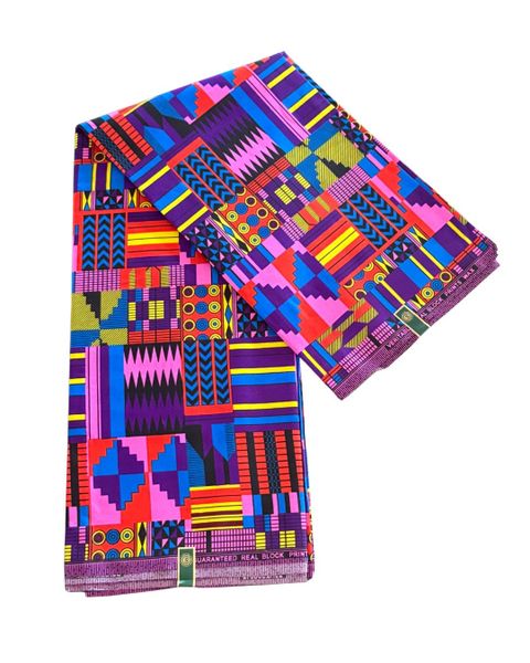 African Traditional Print Fabric - Pink Ndebele