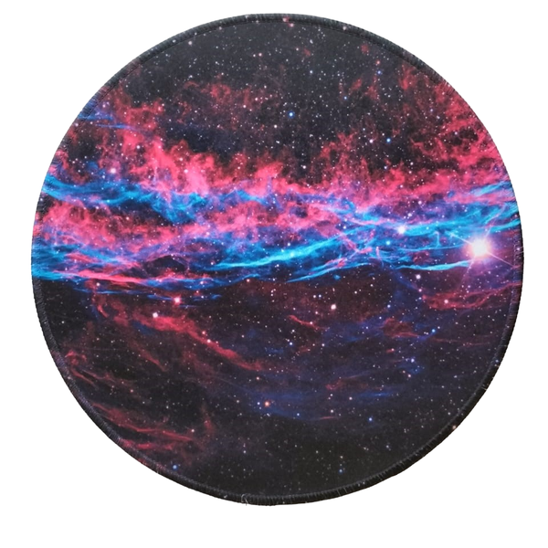 Round Mouse Pad - Stary Galaxy ( Black, Blue , Red print)