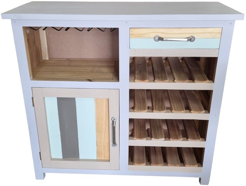 MarieC Wood Wine cupboard, hold 16 bottles and 12 glasses