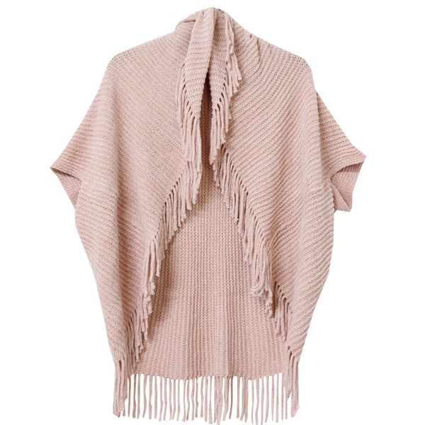 Blackcherry Open Knit Gilet Poncho