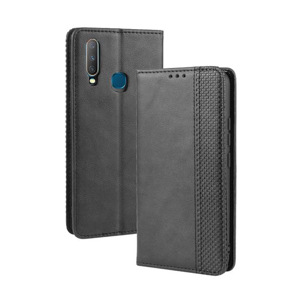 Flip Cover for Vivo Y27 Magnetic Buckle Retro Patterned Leather Case