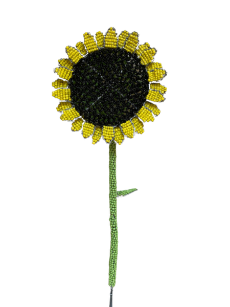 African Bead and Wire Handcrafted Sunflower Décor Large