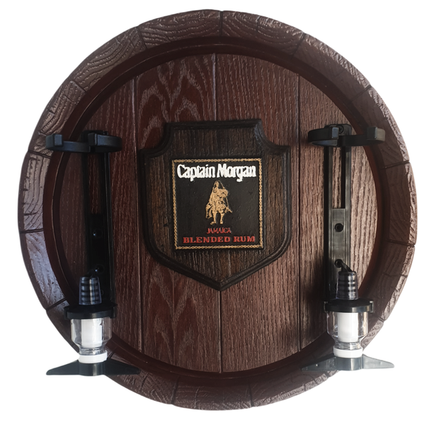 Large Barrel 2 Optic Liquor Dispenser - Captain Morgan