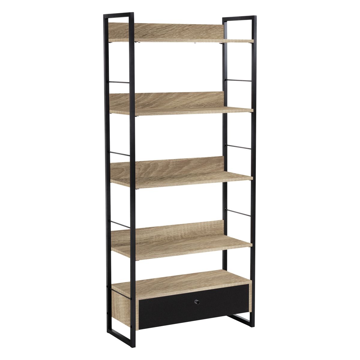 baltic-5-tier-large-bookshelf-with-large-drawer-powder-coated-steel