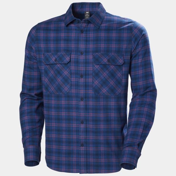 Helly Hansen Men's Lokka Organic Cotton Flannel Long Sleeve Shirt - Ocean