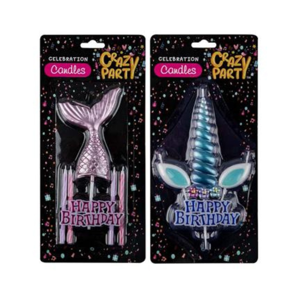 Candles Birthday Unicorn &amp; Mermaid Set