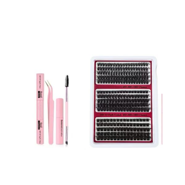 270Pcs Thick Eyelashes 10-18mm Lengthening and Curling DIY Eyelash Kit