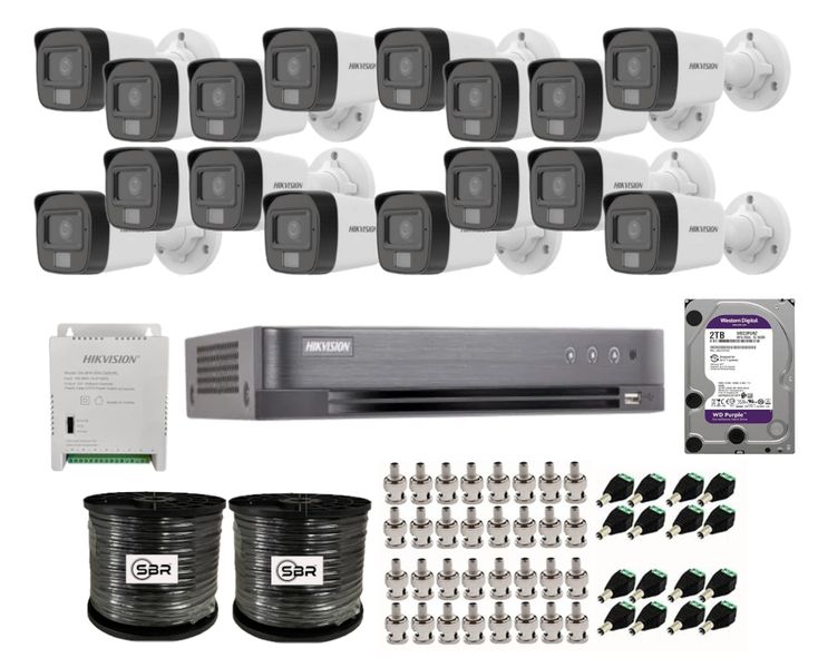 Hikvision 3K 5MP 16 Channel Smart Hybrid Audio CCTV Kit 2TB HDD