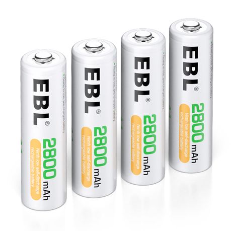 EBL AA Rechargeable NiMH Battery 2800mAh 1.2V High Capacity- 4 Pack Image