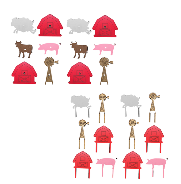 Cupcake Toppers &amp; Lollipop Holders-12 Pack - Farmer