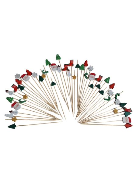 25 Piece Christmas Bamboo Skewers