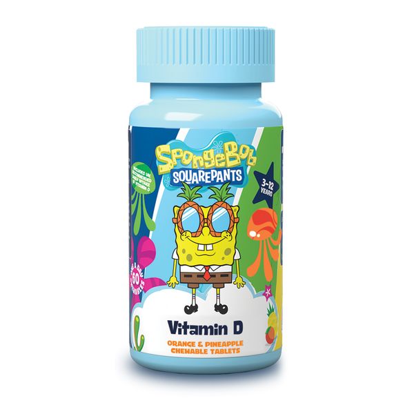 SpongeBob SquarePants Vitamin D - 60 Orange &amp; Pineapple Chewables
