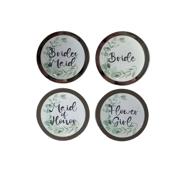 Wedding Party Mirror/Lip Balm Set 4 Piece