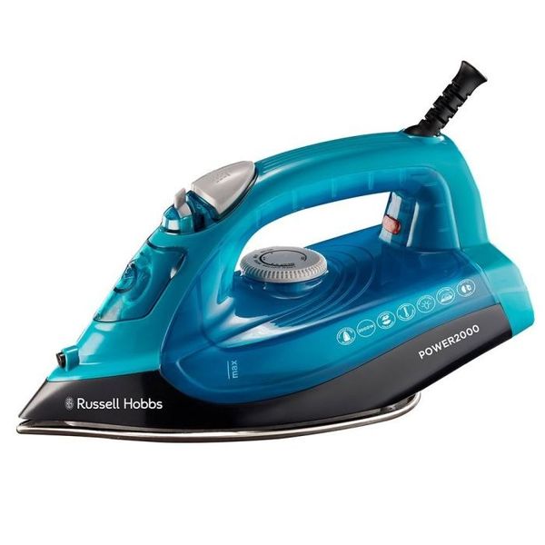 Russell Hobbs Power2000 Stainless Steel Steam Garment Clothes Iron 2000W