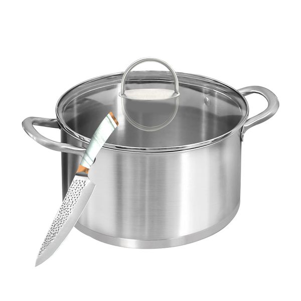 Hot Selling Stainless Steel Casserole Pot with Glass Lid - 3.6Ltr - Set of 2