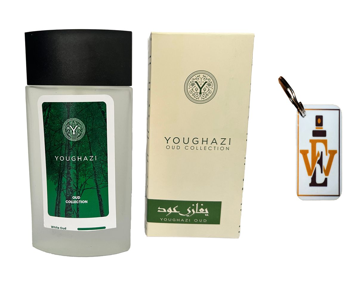 White Oud By Youghazi Oud Collection 50ml & Perfume Style Keyring Combo