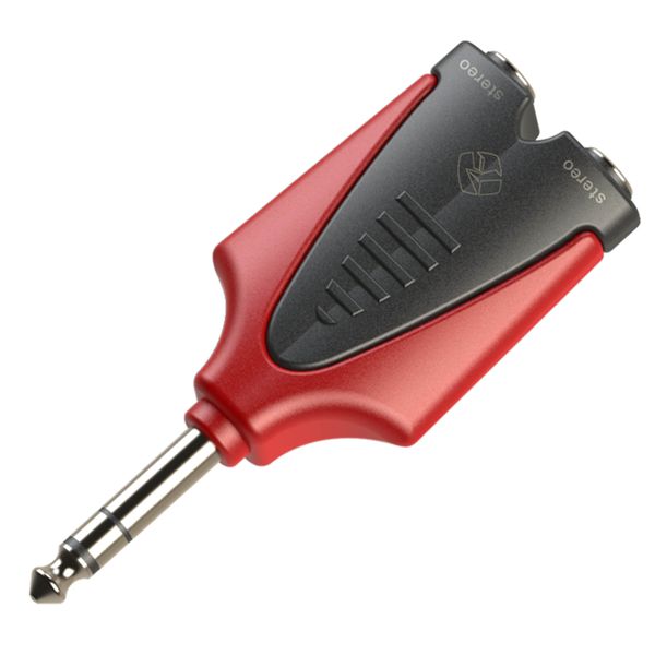 Roxtone Moulded Adapter 6.3mm Stereo Male - 2 x 6.3mm Stereo Female