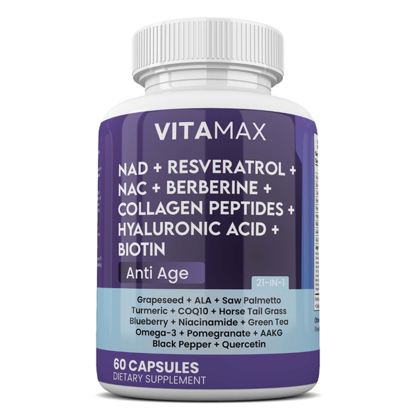 NAD + Resveratrol + NAC + Berberine + Collagen Peptides + Hyaluronic Acid