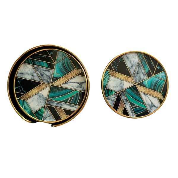 Art Decor Design Coasters Pack of 6 with Holder