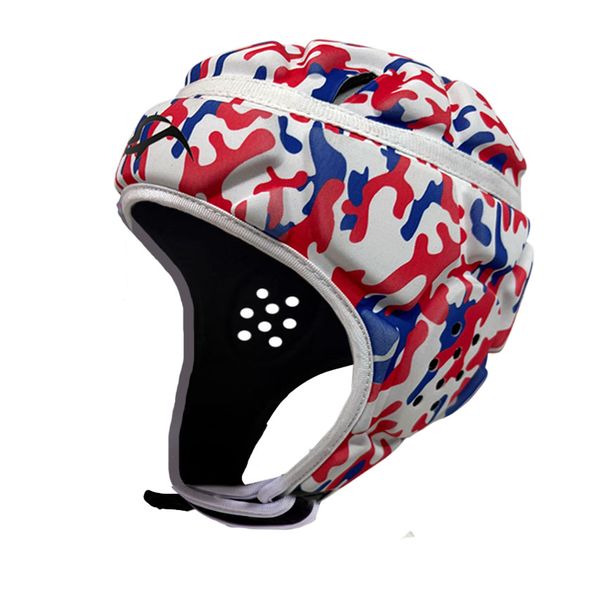 Stormforce INT. Rugby Headgear - Red/Royal/White Camo XS
