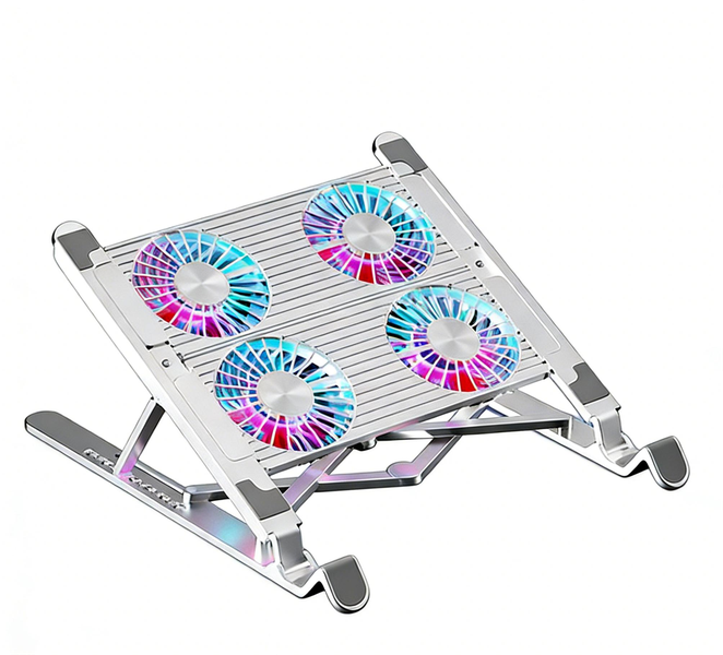 Aluminum Alloy Laptop Cooling Stand With 4 Fans &amp; Dual-Turbo Cooling