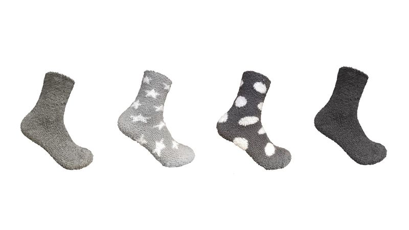Undeez Cozy Socks Grey 4 Pack
