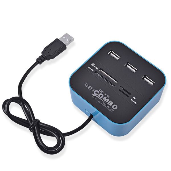 Cell N Tech COMBO All-In-one USB 2.0 HUB Card Reader HUB Blue